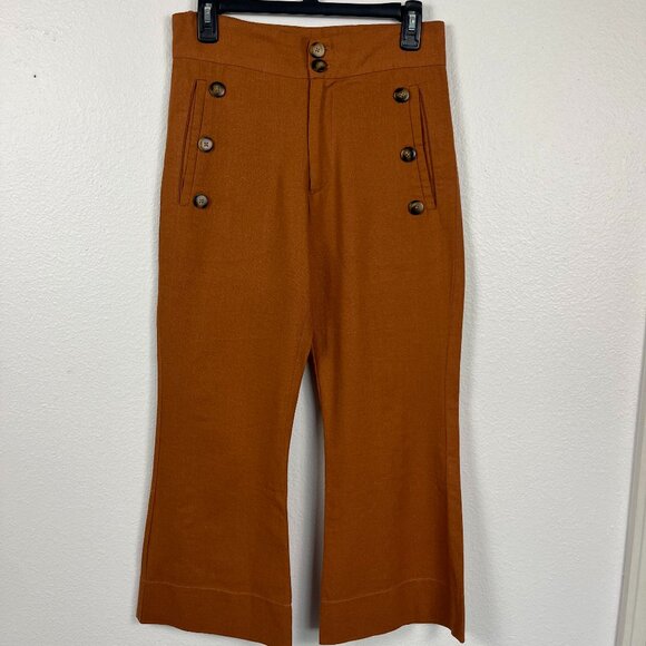 FP Jen’s Pirate Booty | Gwen Cropped Linen Pants Sunburn/Rust, size XS - Picture 2 of 11